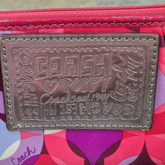 Coach Poppy Colorblock Card Case — Pink, Purple & Red - Picture 6 of 14
